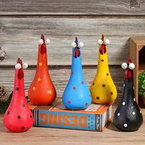 Chicken Design Resin Ornament, 1 Count Cute Cartoon Chicken Statue, Decorative Ornament for Home Living Room Bedroom, Home Decor