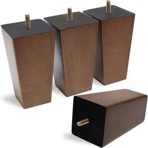 Solid Wooden Furniture  5 Inch,   Mid Century  for Furniture Replacements for Couch , Sofa , Bench , Ottoman , Bed , Cabinet , Set of 4
