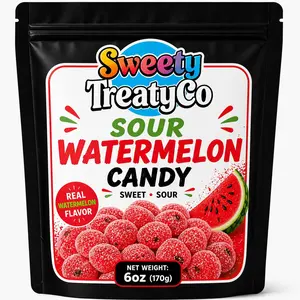 Sour Watermelon Gushers - (6oz Large Resealable Bag) - Gooey Sweet & Sour Candy - Ships Same Day - USA Made