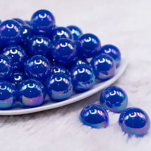 20mm Royal Blue Jelly AB Acrylic Chunky Bubblegum Beads