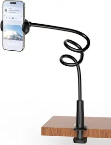 Phone Holder for Bed Desk, Gooseneck Phone Holder Stand with 33 inch Adjustable Flexible Long Arm Clip Clamp Bracket Mount for  15 Pro Max XR X 8 7 6 or Other 4-7" Devices