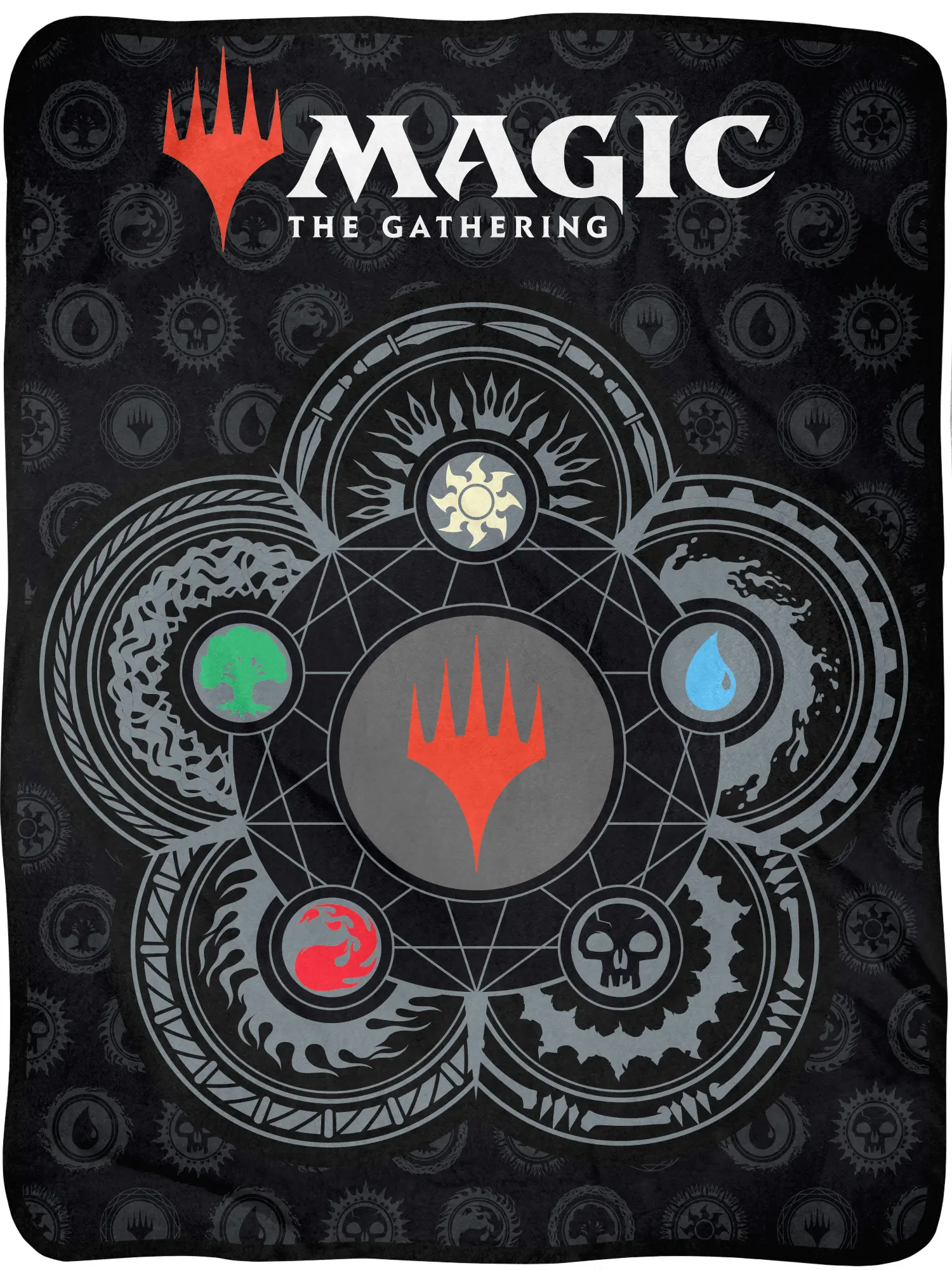 Magic The Gathering Throw Blanket - Ability Emblem Crest Fuzzy Soft Fleece Throw Blanket For Bed or Couch 46" X 60"