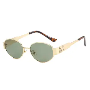 Retro Oval Sunglasses for Women Trendy Classic Shades UV400 Protection 9883-C4