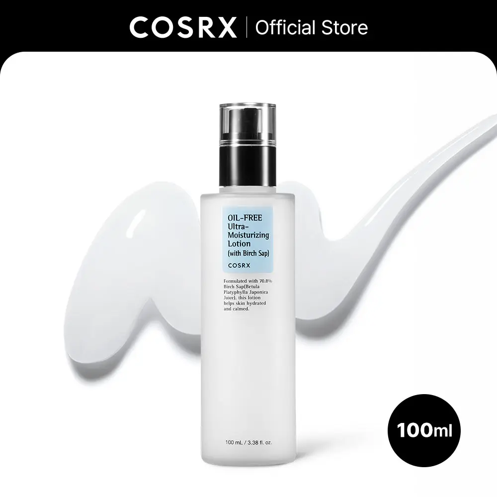 [COSRX Official] Oil-Free Ultra Moisturizing Lotion (100ml) - Daily Face Moisturizer for Oily, Breakout-Prone & All Skin Types, Hydrating Selfcare Formula to Lock in Moisture, Silky-Smooth Texture