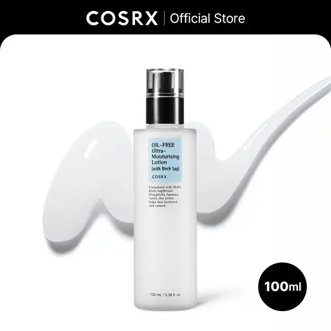 COSRX Oil-Free Ultra-Moisturizing Lotion with Birch Sap - Hydrating, Lightweight Face Moisturizer for Oily Skin Adults, Cruelty Free, Antiox + Vitamin Infused, 100ml (Day/Night Selfcare for All Skin Types)