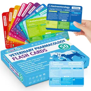 50 Veterinary Pharmacology Flashcards Vet Tech Study Materials for Dogs Cats & Horses Essential Vet School Supplies & Gifts for Veterinary Students