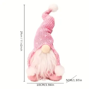 2count Classic Christmas Gnome Dolls with White Beards & Pink -like Hats (Brown/Pink) - Soft- Mini Figures for Indoor/Outdoor Tree, Window, Tablep Decor - No Face, Non-xic Hanging Ornaments (-Free Design