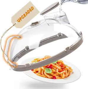 Microwave Splatter Cover for Food, Upgraded Microwave Cover with Water Steamer, Integrated Handle, 10” Plate Covers, Splatter Guard,Cookware Lid,House Essentials for Gift