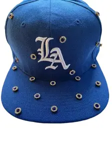 Rhinestone Multi - Color Baseball Cap Unisex Adjustable -Blue