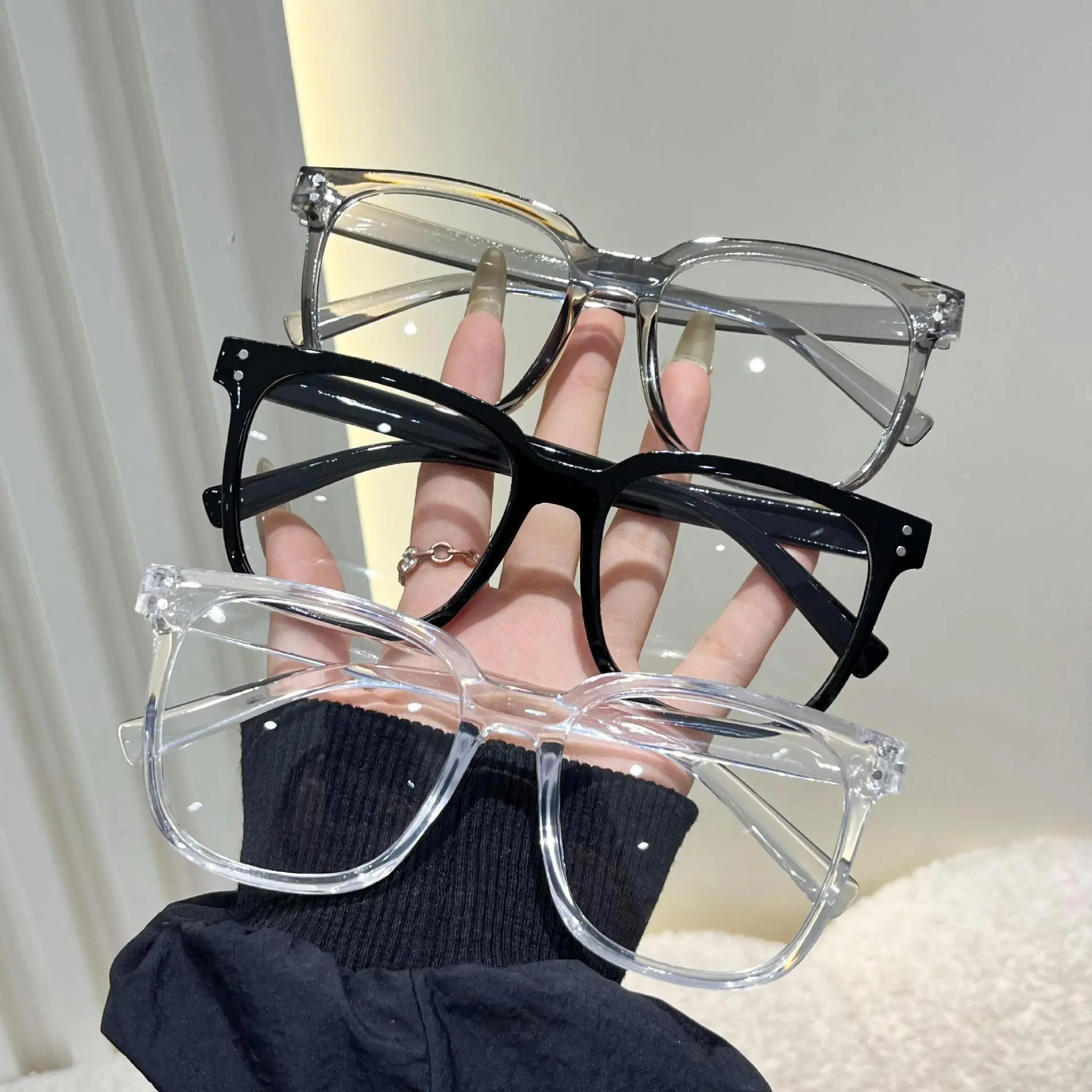 3pcs Unisex Square Frame Bluelight Glasses - Blue Light Blocking Lenses, Face-Flattering Optical Frames, Stylish Trendy Eyewear, Women's Fashion Accessory, Square Frame Eyeglasses