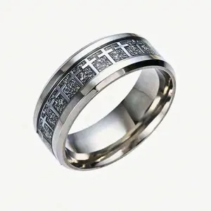 1pc Fashionable Tungsten Ring with Cross Detail for Men, Luxury and Noble Look Jewelry, Daily Wear Jewelry, Meaningful Gift for Friends and Relatives