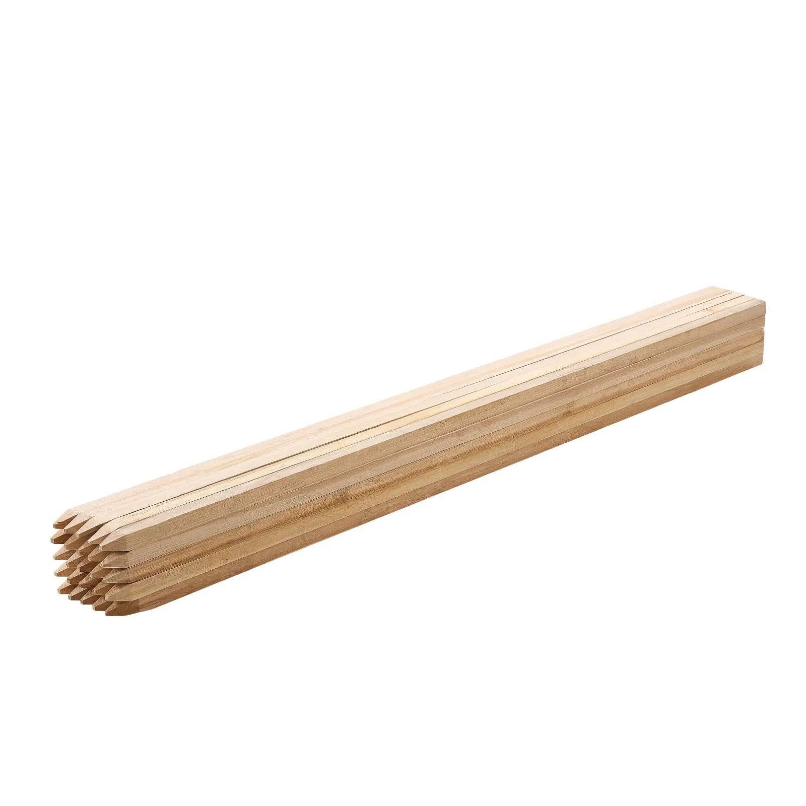 VEVOR Wooden Garden Stakes, 25-Piece 48x0.75x0.75 in Survey Grading Stakes, Garden Ground Stake with Sharp Point, Fir Wood Plant Support Stake
