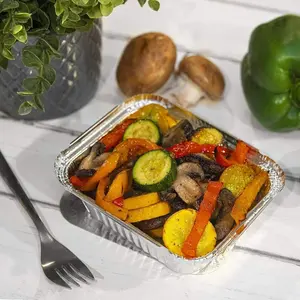 New Arrival 20 PCS 7.2×5.3×1.65 Inch Trapezoidal Foil Containers | Food Grade, High Temp Resistant – Ideal for Home Kitchen/Camping/Takeout