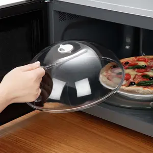 Microwave Splatter Cover, Transparent Cover, Microwave Plate Cover Lid with Handle and Adjustable Steam Vents Holes Keeps Microwave Oven Clean