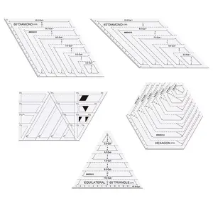 Acrylic Quilting Patchwork Ruler Sewing Craft Cutting Tool, Triangle Hexagon DIY Tools, Fabric Scissors for Handmade Projects, Sewing Supplies Crafts