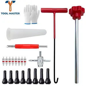 Quick Change Tire Valve Tool Kit 23PCS Universal Tire Valve Stem Core Replacement Tool with TR413 TR414 Rubber Valves for Car Truck ATV Motorcycle RV Tire Repair Accessories Must Have Gadgets Set traeger
