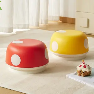 Mushroom Shape Plastic Stool, Anti-Slip Design, Durable and Compact, Multi-Purpose Home Stool, Ideal for Bathroom, Living Room, Kids' Room, Footstool