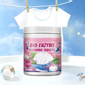 Laundry Stain Remover Effervescent Tablets, Enzyme-Powered Oxygen Bleach Booster, Deep Cleans & Whitens Clothes, Removes Tough Stains & Odors