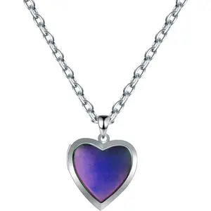 14k Gold Silver Women Romantic Heart Locket Necklace Engraved Flower Oval Hold Photo Picture Pendant Living Memory Jewelry