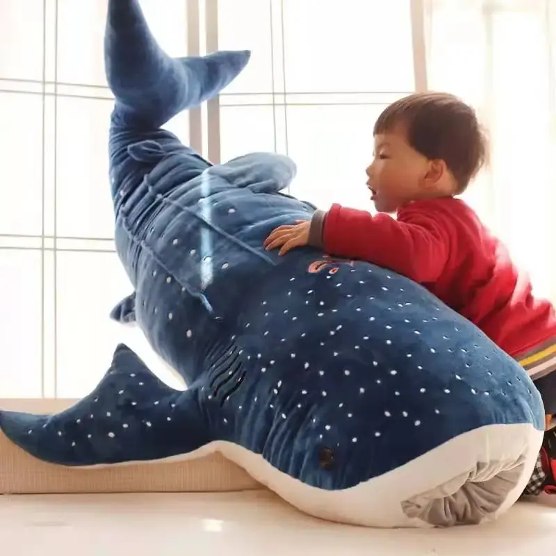 50-120cm Large Size New Style Blue Shark Plush Toys Big Fish Cloth Doll Whale Stuffed Animals Children Birthday Gift