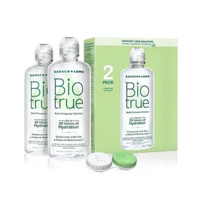 Biotrue Contact Solution, Multi-Purpose with Lens Case, Cleans, Conditions, Hydrates, Disinfects, Removes Protein, Dirt & Debris, Contact Lens Cleaner & Storage, 10 Fl Oz (Pack of 2)