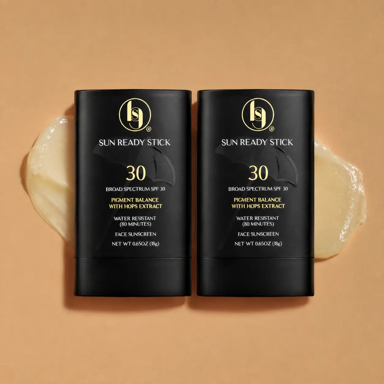 BGS Sun Ready Stick Facial Sunscreen - SPF 30, Hydrating, Nourishing, Vegan, Cruelty-Free, UV Protection, Even Skin Tone, SPF Makeup Compatible, Hops Extract-Infused for Face Glow Routine Bundle (Pack of 2)