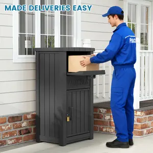 Summervibes Large-capacity outdoor parcel cabinet,All-weather durable material,Large-capacity express delivery storage box with a safety lock