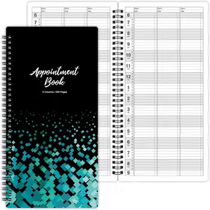 Appointment Book – Undated Salon Appointment Book, Daily＆Hourly Schedule Book with 200 Pages, 6 AM - 9 PM, 15 Minute Intervals Day Planner, 6’’ X 11.5’’, 3 Column, Twin-Wire Binding, Hardcover Poluma