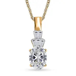 IGI Certified Luxuriant Lab Grown Diamond EF VS 1.35 ctw Pendant Necklace in 10K Yellow Gold 20 Inches Christmas Gifts
