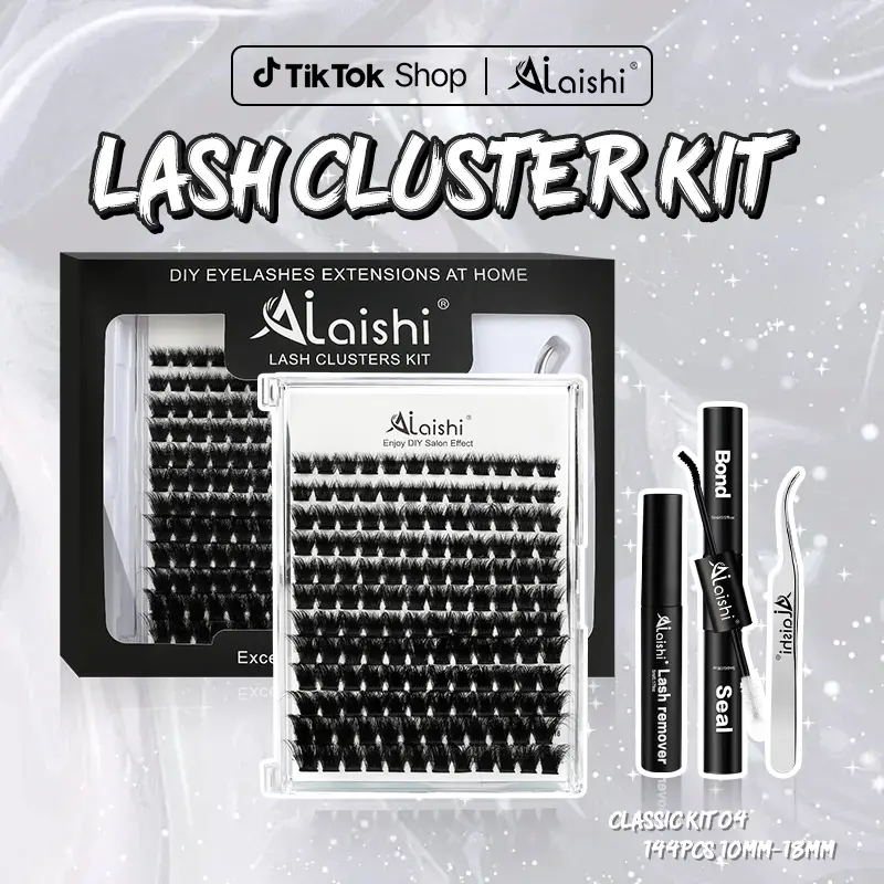 AILAISHI Lash Clusters Kit, DIY 3D Cluster Eyelash Extensions 10‑18mm,144pcs D Curl Soft Natural Lashes with Lash Bond and Seal,Tweezers, Remover–Natural Fake Cat Eye Wispy Individual Clusters, DealsForYouDays