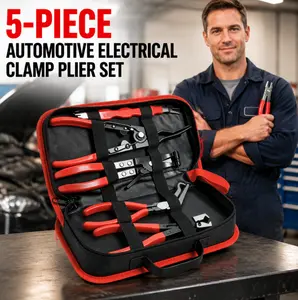 Automotive electrical connector disconnect pliers, 5-piece set; rubber hose clamp and electrical connector disassembly tool sets; automotive disconnect pliers set; multifunctional automotive repair pliers set; multifunctional automotive repair pliers car