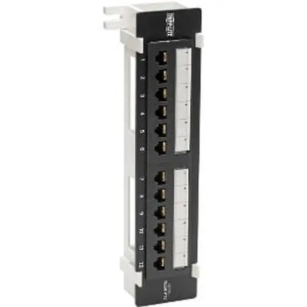 Tripp Lite Cat6 Wall-Mount PoE Patch Panel 12-Port 110-Krone 568A-B RJ45