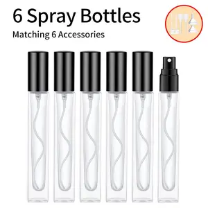 10ml Portable Empty Cosmetic Perfume Spray Bottle, 12 Pcs/set Refillable Perfume Atomizer with Funnel, Dispenser Wand, Spring-loaded Straw, Perfume Dispenser for Travel