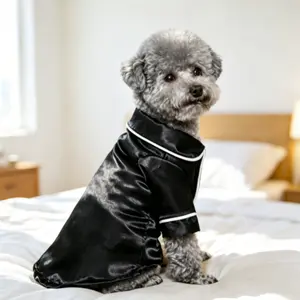 Cute pet clothing, dog and cat pajamas, pajamas for small dogs and cats, pet clothes for poodles, bichons, bullterriers, and pomeranians,Cozy black pajamaswith white trim, perfectfor your furry friend'ssweet dreams/DogPajamas/PetFashion dog accessories Pu