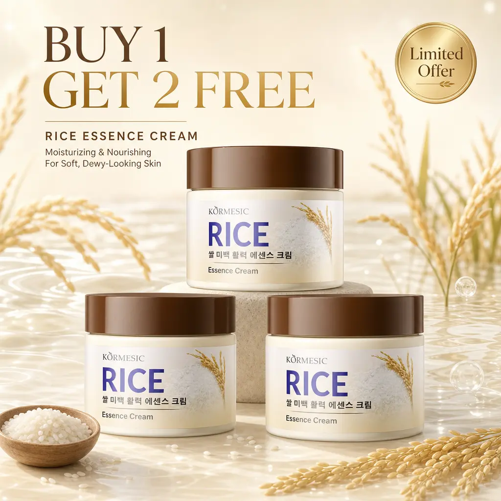 【Buy 1 Get 2 Free】Rice Moisturizing Cream, Korean Face Cream with Rice & Ceramide Extract Lifts & Firms Skin, Deeply Nourishes & Soothes, Strengthens Skin Barrier, Anti-Wrinkle Face Moisturizer for All Skin Types — 1.76 OZ