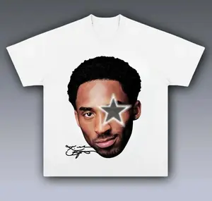 Youth and Adult Kobe Big Face Grey Star Graphic T-Shirt 100% Cotton Comfortable Short Sleeve Boys Clothing Great Gift Idea