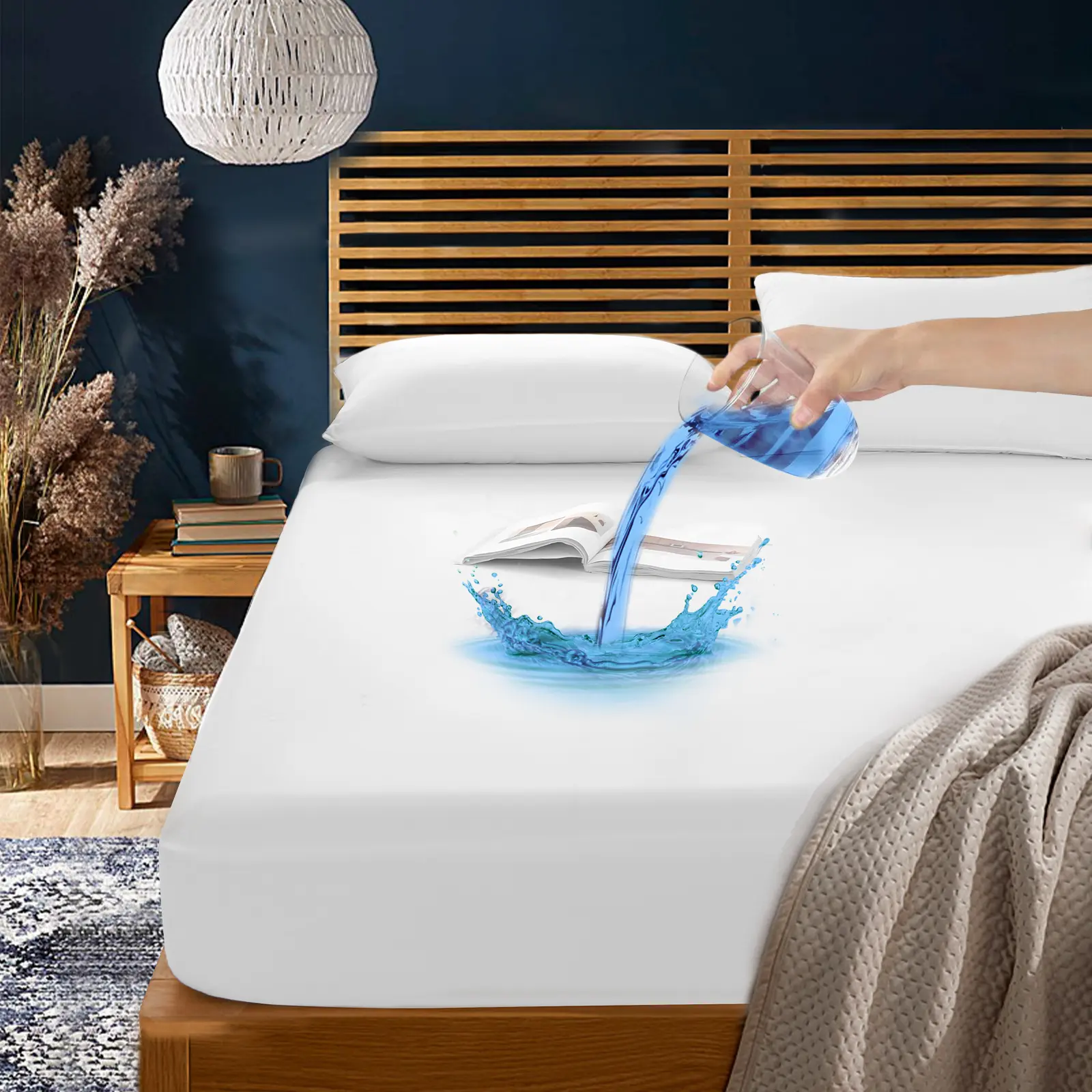 GRT 2 Pack Waterproof Mattress Protector, Breathable & Noiseless Waterproof Mattress Protector Fitted Deep Pocket from 5" to 19", Smooth Mattress Cover Machine Washable