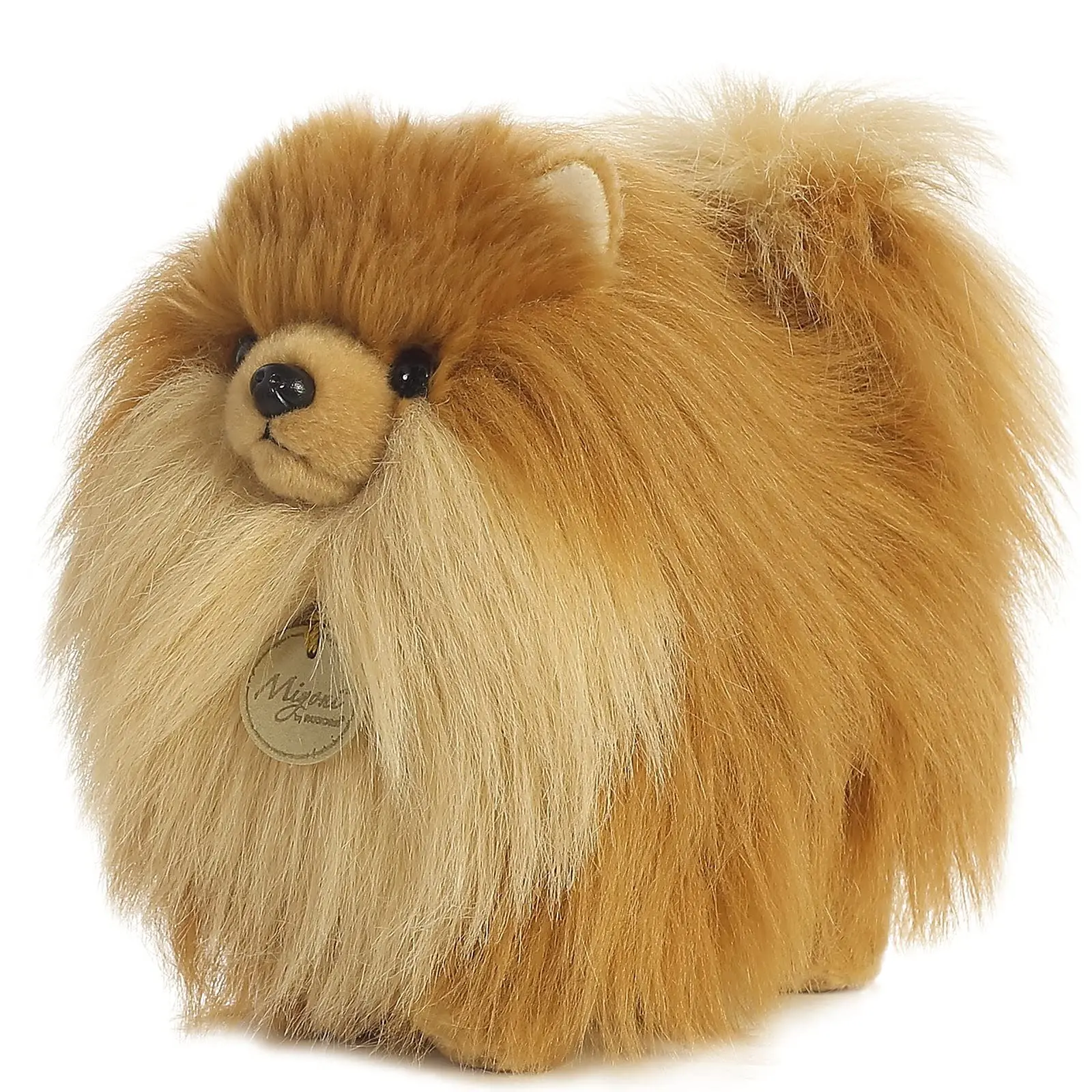 Aurora Realistic Miyoni Pomeranian Stuffed Animal - Lifelike Details Make a Cherished Companion - Perfect for Decorating Bedrooms or Classrooms - Brown 9 Inches