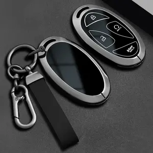 Alloy Car Key Case Cover Shell Fob 7 Button for Hyundai Grandeur Gn7 Kona Ev Lionic 6 Elantra, Leather Accessories, Ca Prop 65 Compliant, Car Key Protector, Car Key Accessory, Automotive