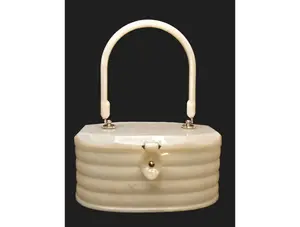 Lucite Handbag with Rhinestone Trim - Retro - 1950s Vintage Purse
