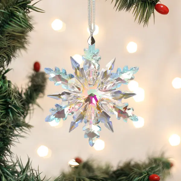 Radiant Crystal Snowflake Christmas Ornament, Festive Decor for Trees, Home Decor Ornaments for Holiday Home Supplies