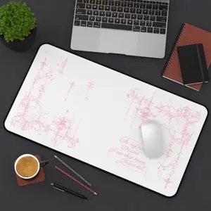 Pink Silent Hill floral script Desk Mat | girly elegant mousepad deskpad, Anime Mouse Pad, Desk Mat, pc accessories.