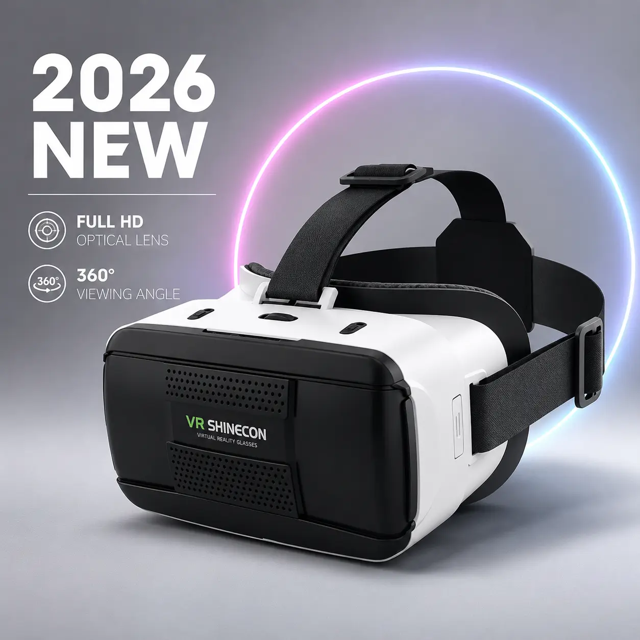 Viral 2026 VR Headset with Built-in Headphones | Mobile 3D Virtual Reality Glasses HD Phone VR Lens, Premium Immersive 3D Gaming Helmet Compatible with iPhone & Android Smartphones Summer Must Have Portable Gaming Gadget