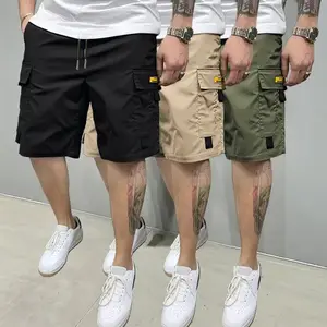Men's Summer Lightweight 3-Pack Cargo Shorts with Multiple Pockets, Back Faux Pocket Design, Loose Fit, Durable and Wrinkle-Resistant - Perfect for Everyday Wear, Street Style, Skateboarding, and Camping Plain Menswear