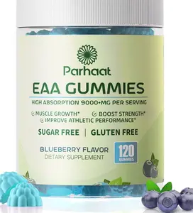 EAA Gummies 120 Gummies (Blueberry), 9000 mg Essential Amino Acids - All 9 Essential Aminos (EAA) and All Branched-Chain Aminos (BCAAs), Non-GMO, Gluten Free, Vegetarian Friendly