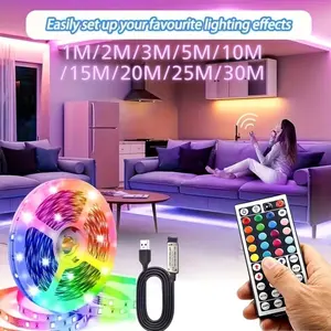1pc LED Strip Light RGB USB Powered, Smart Color Changing Lamp, 44 Key Remote Control, Decorative Nightlight, LED Ambient Light for Living Room, Christmas Party, Bedroom