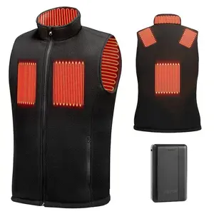 SummerWinsVEVOR Heated Vest, Men Electric Heating Vest with 16000 mAh Battery Pack, 6 Heating Zones Lightweight Rechargeable Winter-Vest with 3 Levels, for Outdoor Hiking Camping Fishing Skiing, Size L, Fabric, Thermaldealsforyoudays