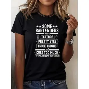 100% Cotton Unisex Bartender Gift Women Men Thighs Funny Bartending Mixologist T-Shirt Graphic Printed Vintage Tshirt