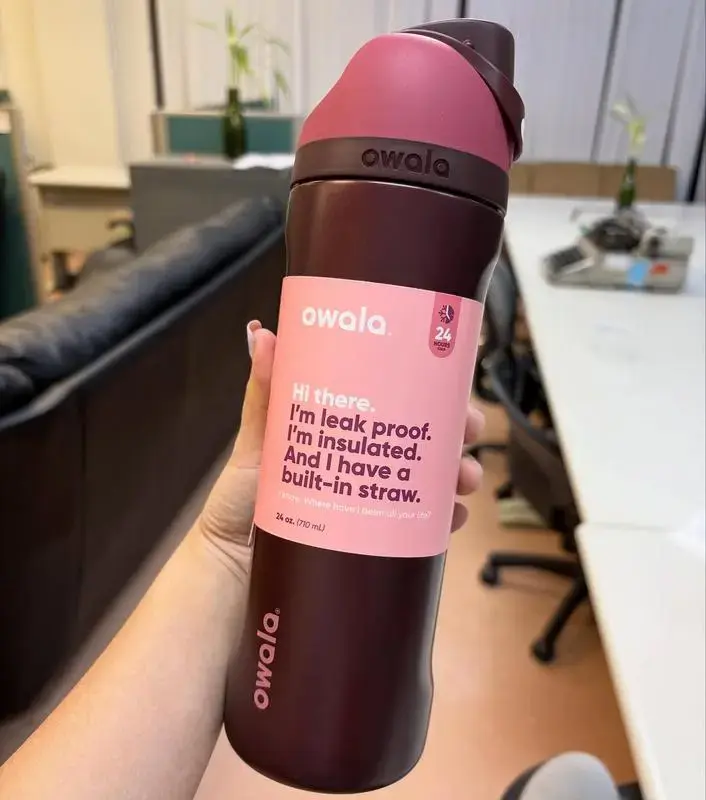 (Limited Edition) Owala Freesip Insulated Stainless Steel Water Bottle-Black Cherry 32oz, Water Bottle Bpa-Free Sports 32 Oz
