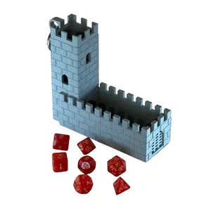 Foldable Castle Dice Tower - Portable 3D Printed Tabletop RPG Accessory for D&D Players & RPG Fans - Lightweight & Durable Design Dice Set - Perfect Gift for Gamers